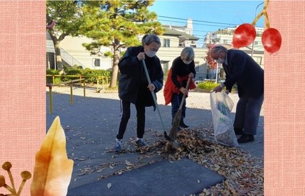 落ち葉そうじ（東陽町）